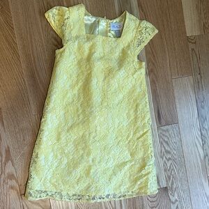 PLACE Sunny Yellow Lace Dress for Kids